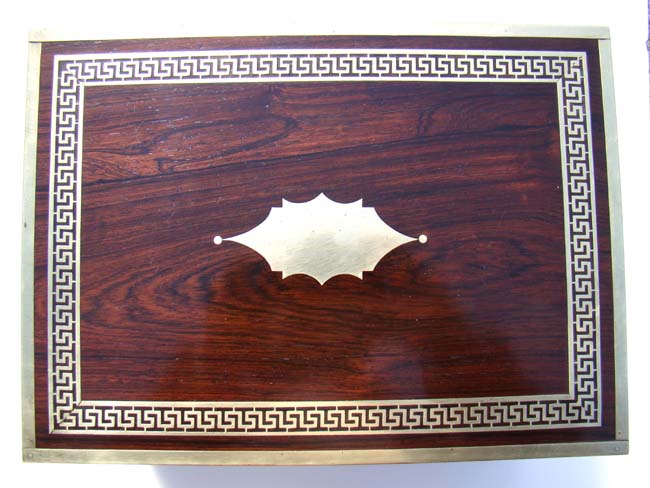 An Antique Regency period brass inlay Rosewood Dressing Box circa 1820 — image 2